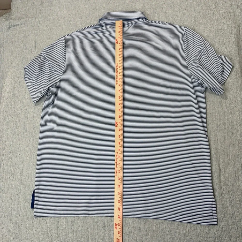 RLX‎ Ralph Lauren Golf Polo Shirt Butler National Performance Blue Striped XL